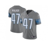 Nike Detroit Lions #47 Tracy Walker Gray Men Stitched NFL Limited Rush Jersey