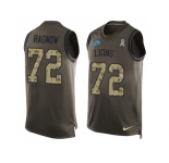 Nike Detroit Lions #72 Frank Ragnow Men Salute to Service Tank Top Green Limited NFL Jersey