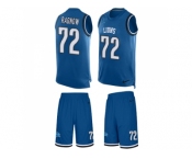 Nike Detroit Lions #72 Frank Ragnow Men Tank Top Suit Blue Limited NFL Jersey