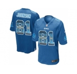Nike Detroit Lions #81 Calvin Johnson Blue Team Color Men's Stitched NFL Limited Strobe Jersey