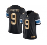 Nike Detroit Lions #9 Matthew Stafford Black Men's Stitched NFL Limited Gold Rush Jersey