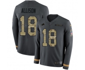 Nike Lions #18 Geronimo Allison Anthracite Salute to Service Men's Stitched NFL Limited Therma Long Sleeve Jersey