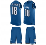 Nike Lions #18 Geronimo Allison Blue Team Color Men's Stitched NFL Limited Tank Top Suit Jersey