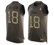 Nike Lions #18 Geronimo Allison Green Men's Stitched NFL Limited Salute To Service Tank Top Jersey