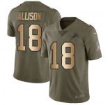 Nike Lions #18 Geronimo Allison Olive Gold Men's Stitched NFL Limited 2017 Salute To Service Jersey