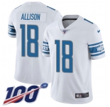 Nike Lions #18 Geronimo Allison White Men's Stitched NFL 100th Season Vapor Untouchable Limited Jersey