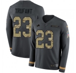 Nike Lions #23 Desmond Trufant Anthracite Salute to Service Men's Stitched NFL Limited Therma Long Sleeve Jersey