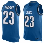 Nike Lions #23 Desmond Trufant Blue Team Color Men's Stitched NFL Limited Tank Top Jersey