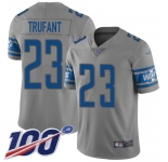 Nike Lions #23 Desmond Trufant Gray Men's Stitched NFL Limited Inverted Legend 100th Season Jersey