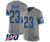 Nike Lions #23 Desmond Trufant Gray Men's Stitched NFL Limited Inverted Legend 100th Season Jersey