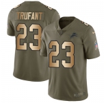 Nike Lions #23 Desmond Trufant Olive Gold Men's Stitched NFL Limited 2017 Salute To Service Jersey