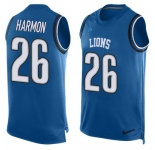Nike Lions #26 Duron Harmon Blue Team Color Men's Stitched NFL Limited Tank Top Jersey
