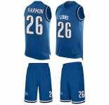 Nike Lions #26 Duron Harmon Blue Team Color Men's Stitched NFL Limited Tank Top Suit Jersey