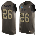 Nike Lions #26 Duron Harmon Green Men's Stitched NFL Limited Salute To Service Tank Top Jersey