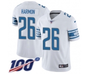 Nike Lions #26 Duron Harmon White Men's Stitched NFL 100th Season Vapor Untouchable Limited Jersey
