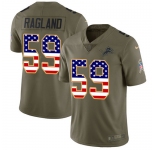 Nike Lions #59 Reggie Ragland Olive USA Flag Men's Stitched NFL Limited 2017 Salute To Service Jersey