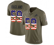 Nike Lions #59 Reggie Ragland Olive USA Flag Men's Stitched NFL Limited 2017 Salute To Service Jersey
