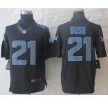 nike nfl jerseys detroit lions #21 bush black[nike impact limited]