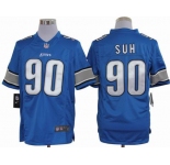 nike nfl jerseys detroit lions #90 ndamukong suh blue[nike limited]