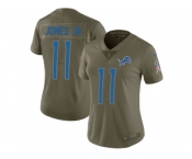 Women Nike Detroit Lions #11 Marvin Jones Jr Olive Stitched NFL Limited 2017 Salute to Service Jersey