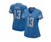 Women Nike Detroit Lions #13 T.J. Jones Game Blue Team Color NFL Jersey