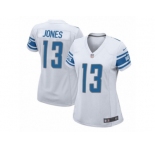 Women Nike Detroit Lions #13 T.J. Jones Game White NFL Jersey