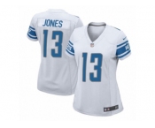 Women Nike Detroit Lions #13 T.J. Jones Game White NFL Jersey