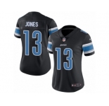 Women Nike Detroit Lions #13 T.J. Jones Limited Black Rush Vapor Untouchable NFL Jersey