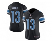 Women Nike Detroit Lions #13 T.J. Jones Limited Black Rush Vapor Untouchable NFL Jersey