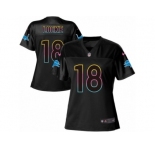 Women Nike Detroit Lions #18 Jeff Locke Game Black Fashion NFL Jersey