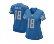 Women Nike Detroit Lions #18 Jeff Locke Game Blue Team Color NFL Jersey
