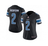 Women Nike Detroit Lions #2 Kasey Redfern Limited Black Rush Vapor Untouchable NFL Jersey