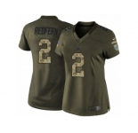 Women Nike Detroit Lions #2 Kasey Redfern Limited Green Salute to Service NFL Jersey