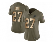 Women Nike Detroit Lions #27 Glover Quin Limited Olive Gold Salute to Service NFL Jersey