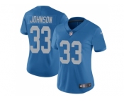 Women Nike Detroit Lions #33 Kerryon Johnson Blue Throwback Stitched NFL Vapor Untouchable Limited Jersey