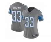 Women Nike Detroit Lions #33 Kerryon Johnson Gray Stitched NFL Limited Rush Jersey