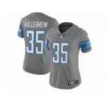 Women Nike Detroit Lions #35 Miles Killebrew Limited Steel Rush Vapor Untouchable NFL Jersey