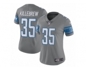 Women Nike Detroit Lions #35 Miles Killebrew Limited Steel Rush Vapor Untouchable NFL Jersey