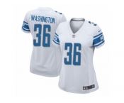 Women Nike Detroit Lions #36 Dwayne Washington Game White NFL Jersey