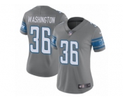 Women Nike Detroit Lions #36 Dwayne Washington Limited Steel Rush Vapor Untouchable NFL Jersey