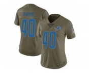 Women Nike Detroit Lions #40 Jarrad Davis Limited Olive 2017 Salute to Service NFL Jersey