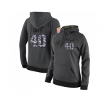 Women Nike Detroit Lions #40 Jarrad Davis Stitched Black Anthracite Salute to Service Player Performance Hoodie