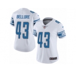 Women Nike Detroit Lions #43 Nick Bellore White Vapor Untouchable Limited Player NFL Jersey