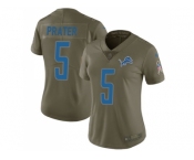 Women Nike Detroit Lions #5 Matt Prater Olive Stitched NFL Limited 2017 Salute to Service Jersey
