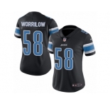 Women Nike Detroit Lions #58 Paul Worrilow Limited Black Rush Vapor Untouchable NFL Jersey