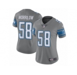 Women Nike Detroit Lions #58 Paul Worrilow Limited Steel Rush Vapor Untouchable NFL Jersey