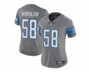 Women Nike Detroit Lions #58 Paul Worrilow Limited Steel Rush Vapor Untouchable NFL Jersey