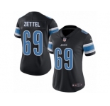 Women Nike Detroit Lions #69 Anthony Zettel Limited Black Rush Vapor Untouchable NFL Jersey