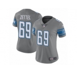 Women Nike Detroit Lions #69 Anthony Zettel Limited Steel Rush Vapor Untouchable NFL Jersey