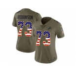 Women Nike Detroit Lions #73 Greg Robinson Limited Olive USA Flag Salute to Service NFL Jersey